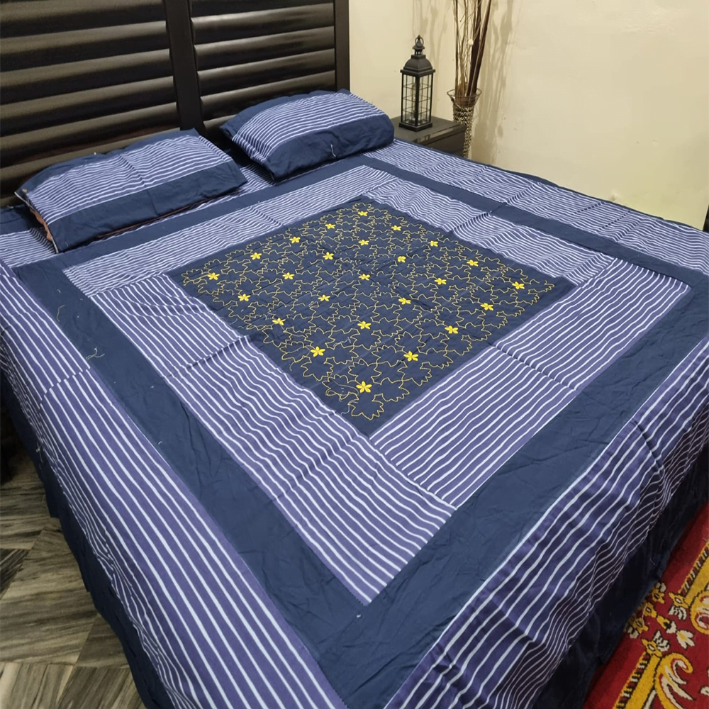 Embroidered Patch Work BedSheets